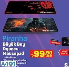 PİRANHA BÜYÜK BOY OYUNCU MOUSEPAD PİRANHA BÜYÜK BOY OYUNCU MOUSEPAD
